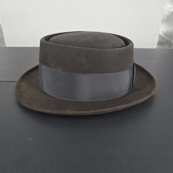 Vintage Bond Royal Quality Brown Hat Bowler Fedora Size 7 Fur Felt USA Made - Picture 10 of 12